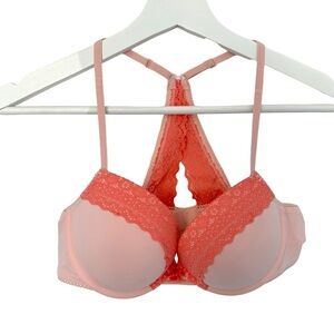 AERIE ELLA GEL BRA SIZE 34C | MULTIWAY  LACE TRIM DETAILS | PASTEL PINK | NWOT